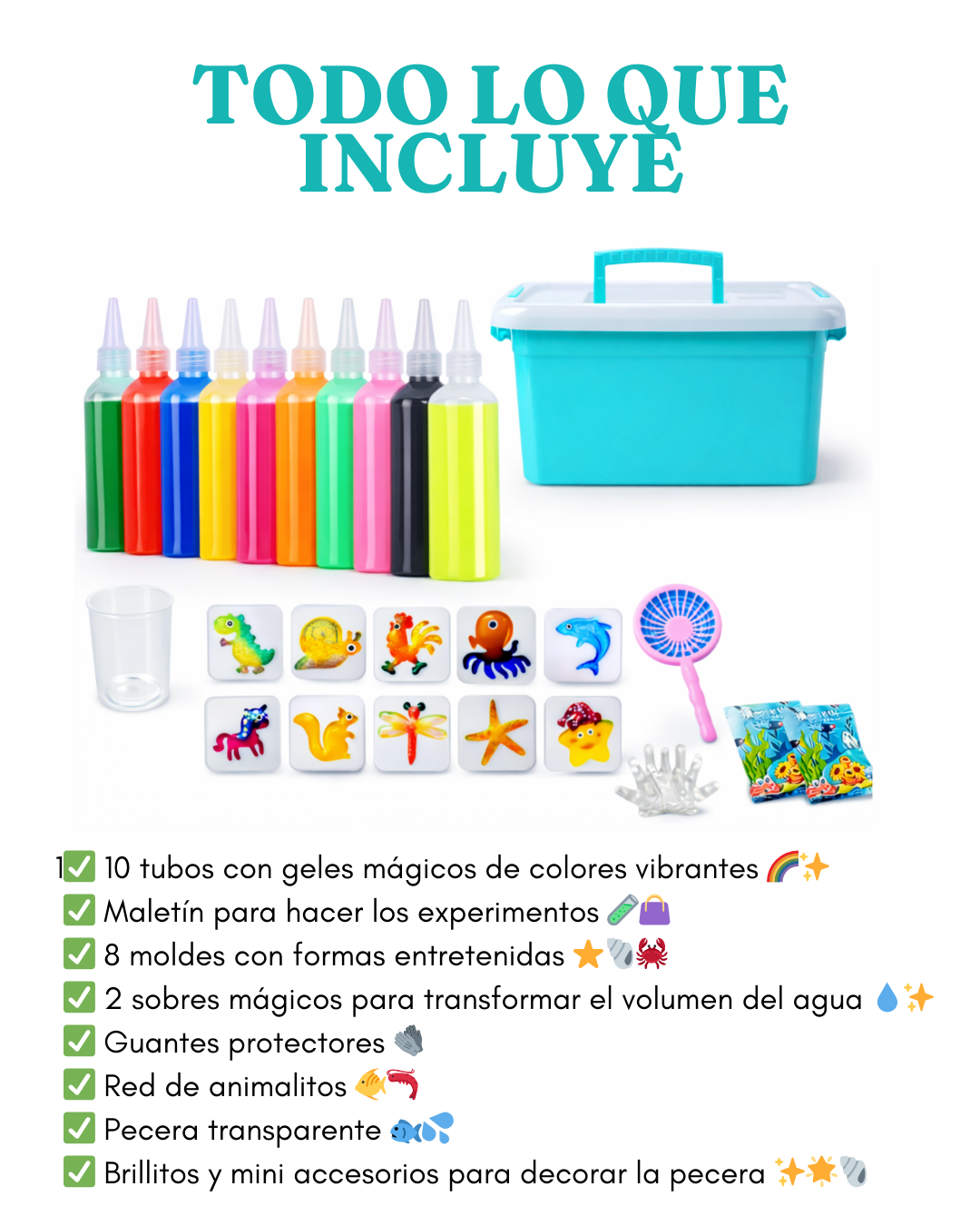 Kit Mágico Agua Moldes Pintura Niños