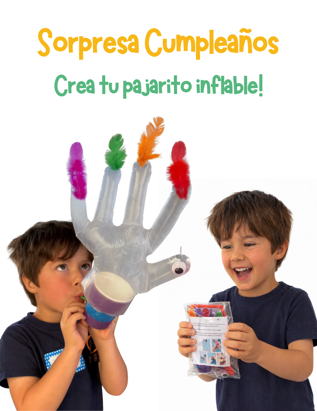 Sorpresas de Cumpleaños "Crea tu Pajarito Inflable"!